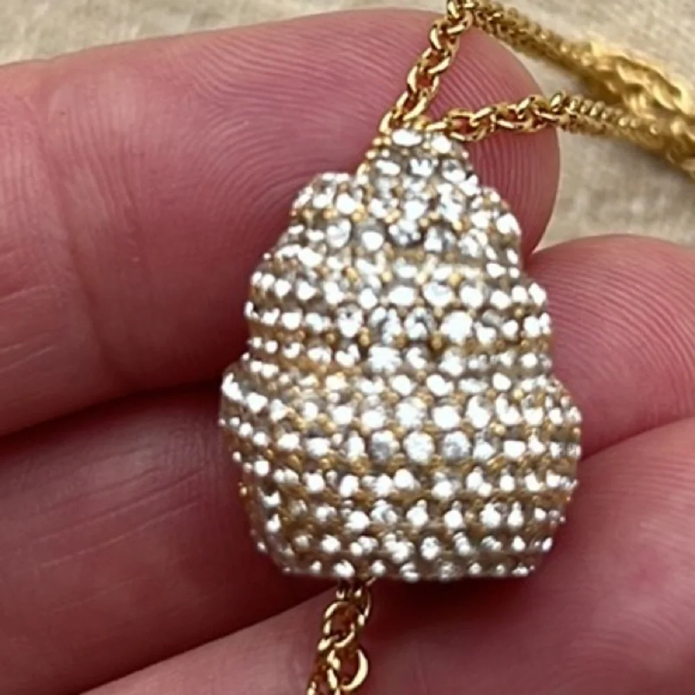 KATE SPADE Cherry ice cream long pendant necklace in gold